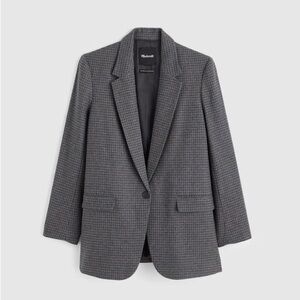 NWT Madewell The Mercer Relaxed Blazer Blue Brown Plaid $258